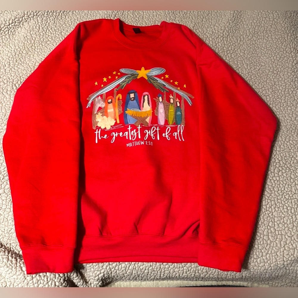#1261 “The Greatest Gift of All” Sweatshirt, large, new.
